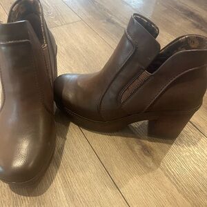 Brown Leather Ankle Boots